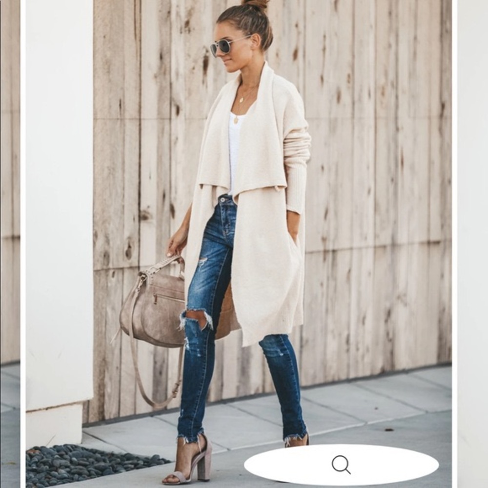 Fireside Pocketed Knit Cardigan - Oatmeal